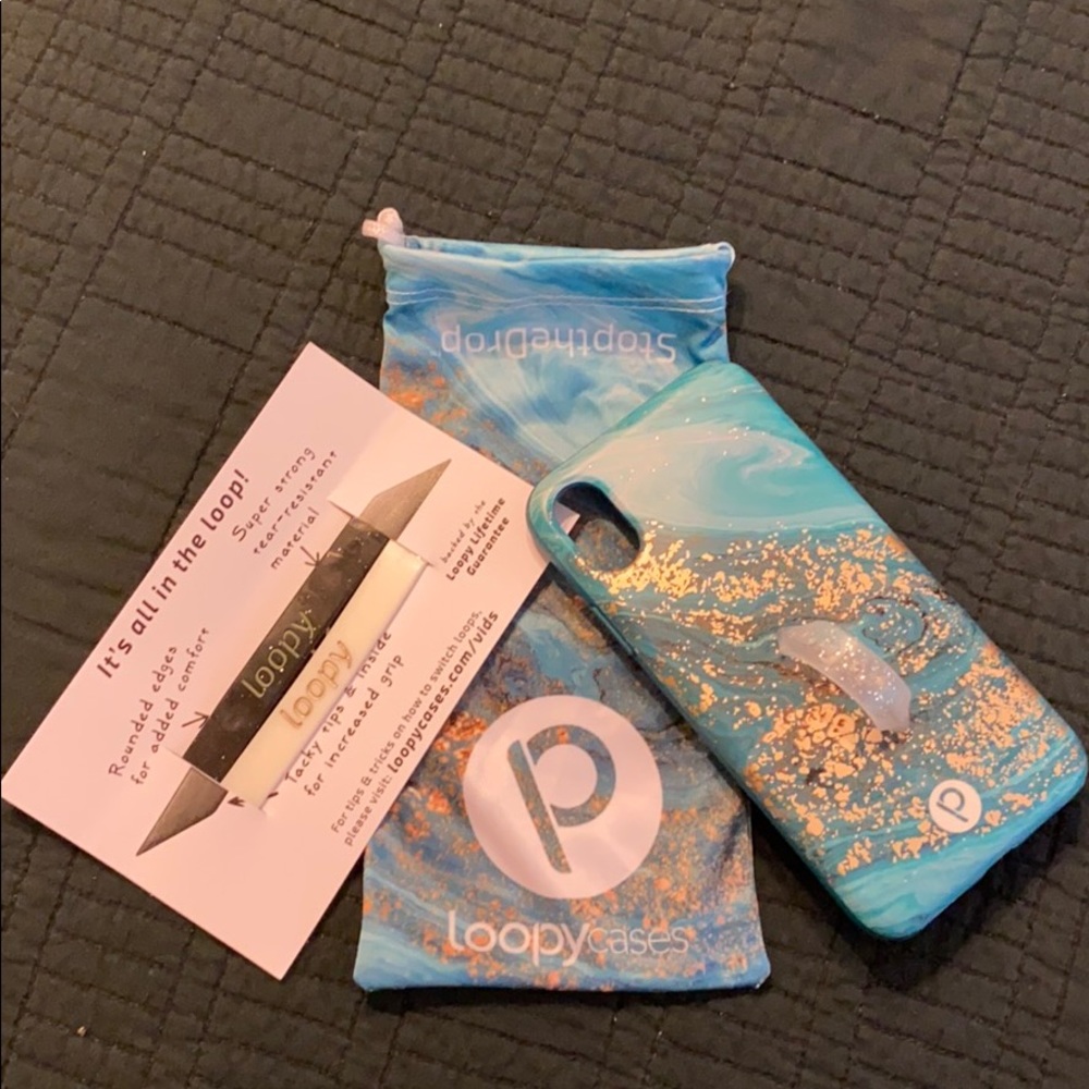 EUC iPhoneX Loopy case, bag, & two extra loops